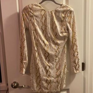 Sequin snake print mini dress
